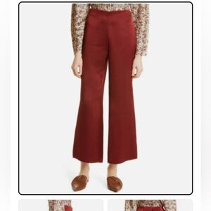 VINCE SATIN HI-RISE SLIM WIDE FLARE PANT CURRANT